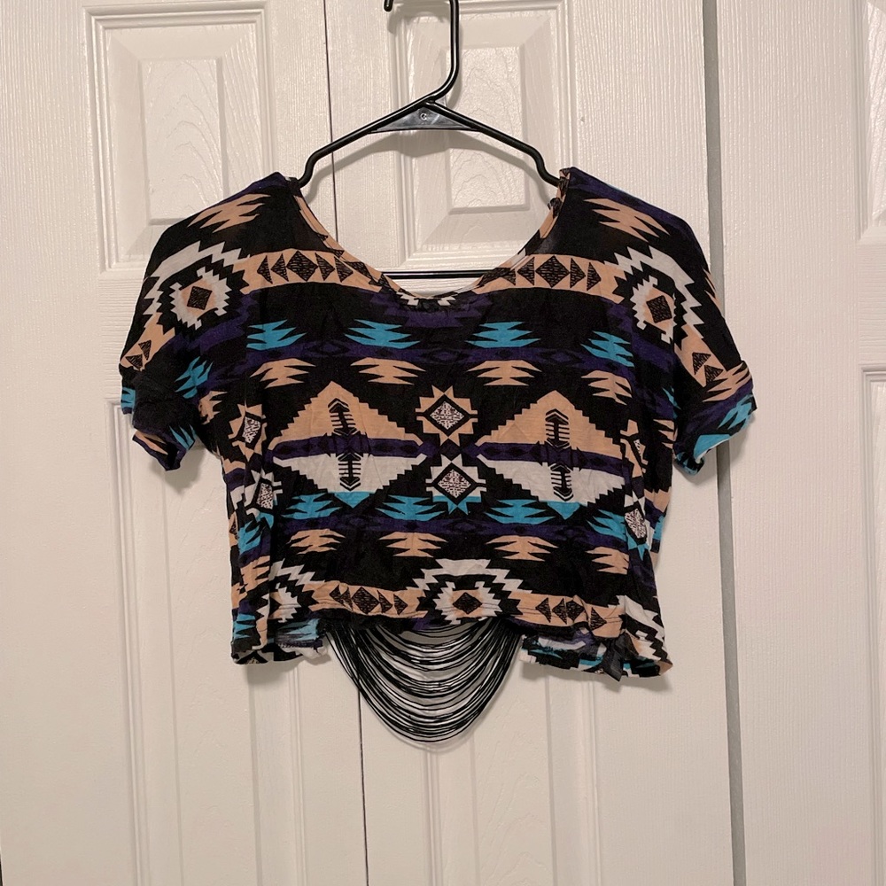Tribal color crop top
